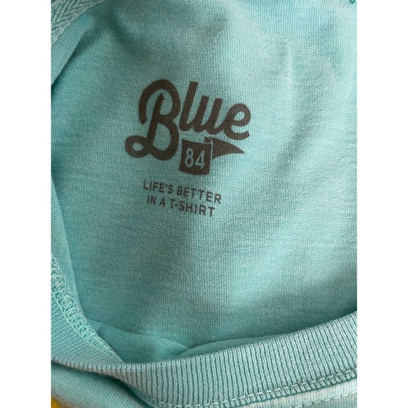 NWT Puerto Rico Graphic Tee Short Sleeve Crew Neck Blue Neon El Morro San Juan L - Picture 11 of 11